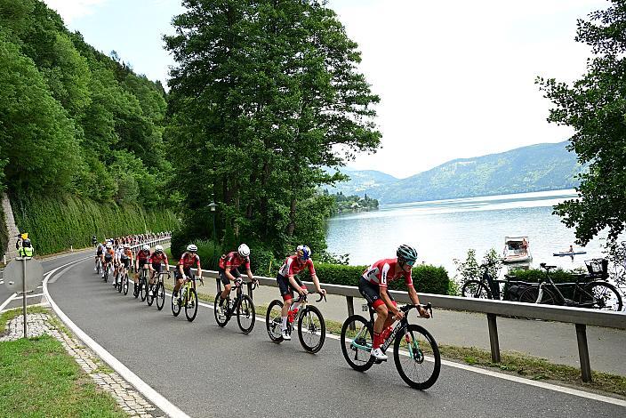 Das Peloton angeführt vom Team Österreich, 2. Etappe von Bad Kleinkircheim auf den Großglockner, 188km, Tour of Austria,  2. Etappe von Bad Kleinkircheim auf den Großglockner, 188km, Tour of Austria