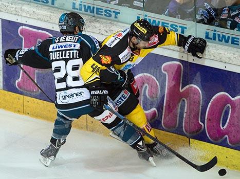 Mike Oullette, Linz und Florian Iberer, Vienna, EHC Liwest Black Wings Linz vs UPC Vienna Capitals , Pick Round