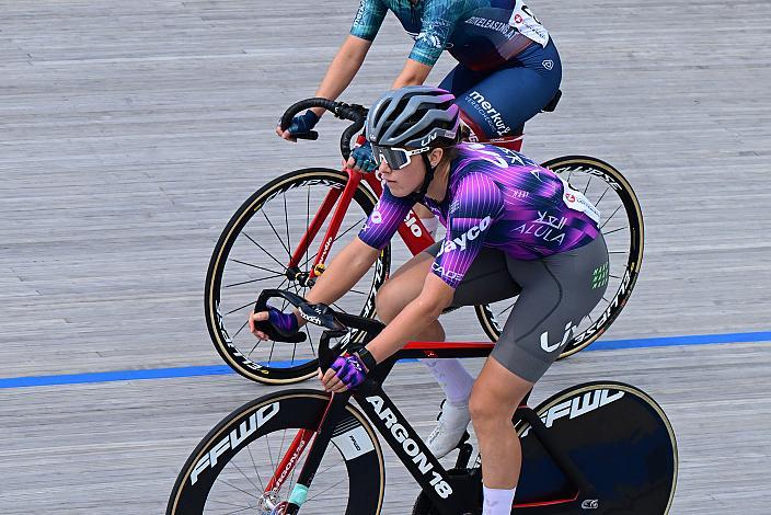 Omnium Meisterin Leila Gschwendtner (AUT, Liv-Alula-Jayco), Hello Yellow Velodrom Linz, Rad Bahnstaatsmeisterschaft 2025