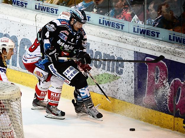#4 Daniel Miterdorfer, Linz und #18 Thomas Koch, EC KAC, EHC Liwest Black Wings Linz vs EC KAC, Zwischenrunde