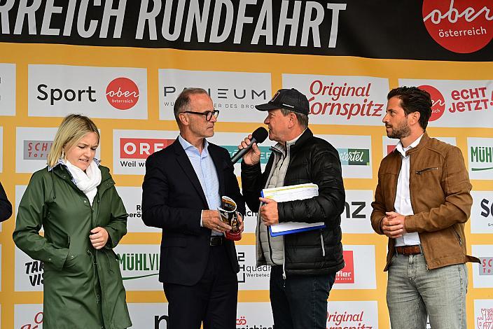 Raiba Eferding Mag. Christian Schönhuber, Walter Ameshofer (LRV OÖ Vize Präsident), Mario Rossmann (Präsident Cycling Upper Austria, Oberösterreich), 2. Etappe Eferding - Reichersberg, Oberösterreich Rundfahrt