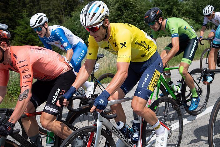 Daan Soete (BEL, Team Deschacht - Group Hens - Containers Maes) im Gelben Trikot des Gesamtführenden, Wels Max.Center - Amag Ranshofen,  Int. Raiffeisen Oberösterreich Rundfahrt UCI Kat. 2.2