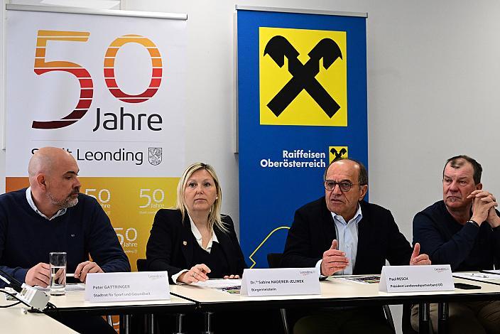  v.l. Peter Gattringer (Stadtrad Sport Leonding), Bürgermeisterin Leonding Dr. Sabine Naderer-Jelinek, Leonding,  Paul Resch (Präsident LRV Oberösterreich), Walter Ameshofer (LRV OÖ Vize Präsident)