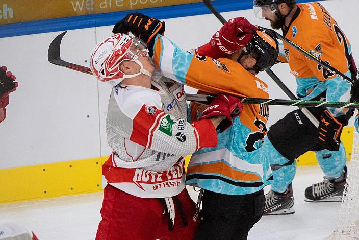 Leonhard Korus (EC Bad Nauheim), Emilio Romig (Steinbach Black Wings Linz) Steinbach Black Wings Linz vs EC Bad Nauheim, Testspiel, Eishockey, Bet at Home ICE Hockey League