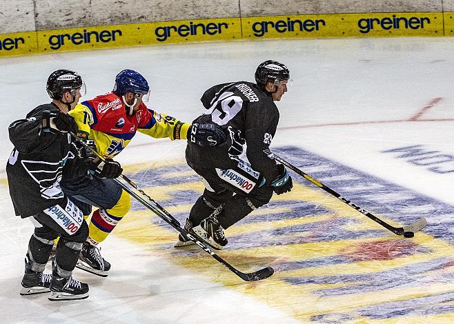 Kevin Kapstad (EHC Liwest Black Wings Linz), Radek Prokes (CEZ Motor Ceske Budejovice), Marco Brucker (EHC Liwest Black Wings Linz)  Testspiel, EHC Liwest Black Wings Linz vs CEZ Motor Ceske Budejovice