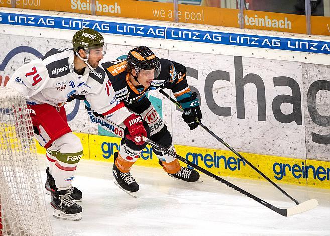 Dennis Di Perna (HCB Suedtirol Alperia), Brian Lebler (Steinbach Black Wings 1992) Black Wings Linz vs HCB Suedtirol Alperia, Eishockey, Bet at Home ICE Hockey League