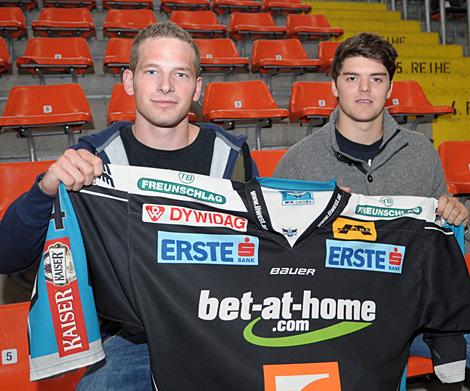 links: Kevin Macierzynski und Bernhard Fechtig neu im Kader der Linzer Black Wings