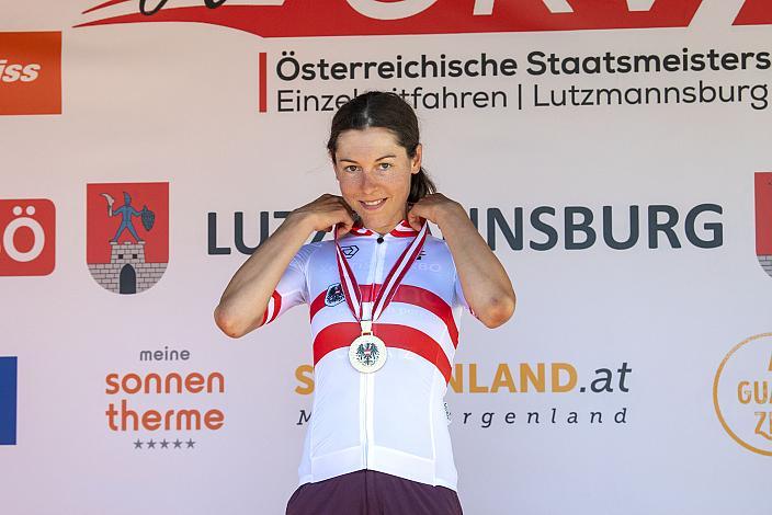 Staatsmeisterin Damen Anna Kiesenhofer (AUT, Team Cookina ARBOE ASKOE) ÖSTM Einzelzeitfahren,  Lutzmannsburg, Österreichische Staatsmeisterschaft U23, Elite Damen und Herren