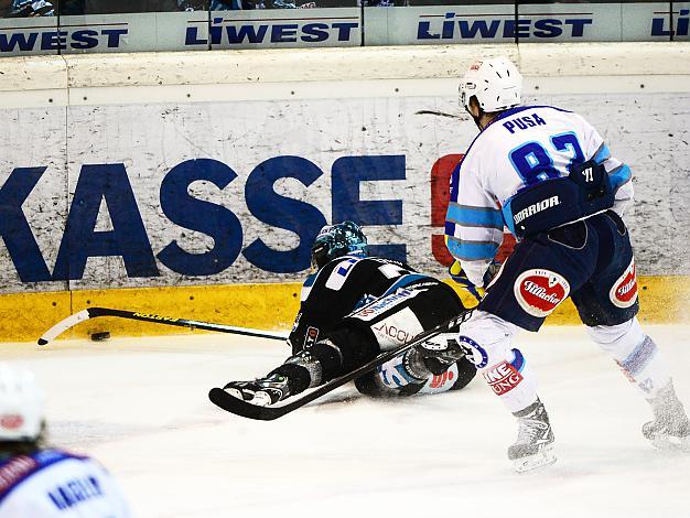 Pat Leahy (Liwest Black Wings Linz) und Antti Pusa (EC VSV), EHC Liwest Black Wings Linz vs EC VSV, Play-Offs, Viertelfinale 