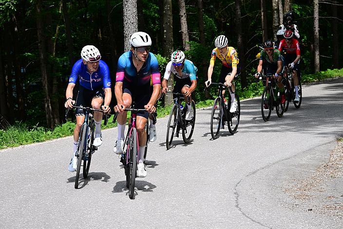 Anstieg zur Höss, Aaron Dockx (BEL, Alpecin-Deceuninck Development Team), Edgar David Cadena (MEX, Petrolike),  Mattia Gaffuri (ITA, Swatt Club), Jannis Peter (GER, Team Vorarlberg), 4. Etappe St.Florian /Asten - Hinterstoder/Höss 15. Int. Raiffeisen OÖ-Radrundfahrt UCI Kat. 2.2