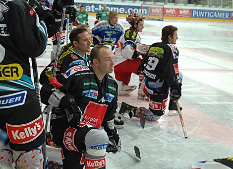 Gerhard Unterluggauer, Innsbruck und Kent Salfi, Linz, beim Allstar-Game.