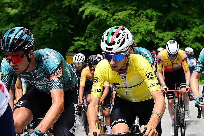 Im gelben Trikot des Gesamtführenden Lorenzo Galimberti (ITA, Petrolike) 2. Etappe Eferding - Ried im Innkreis, 15. Int. Raiffeisen OÖ-Radrundfahrt UCI Kat. 2.2