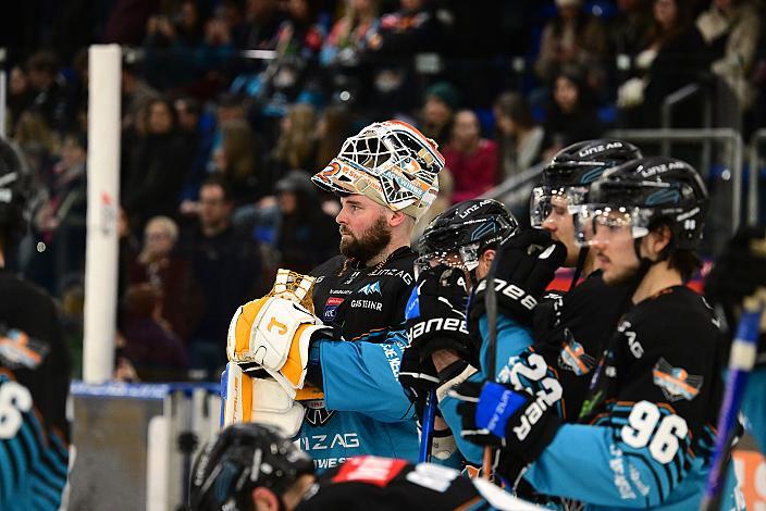 Tormann Rasmus Tirronen (Steinbach Black Wings Linz) Saisonende in Linz, Spiel 2 Pre-Playoffs,  ICE, Steinbach Black Wings Linz vs EC iDM Wärmepumpen VSV, Linz AG Eisarena 