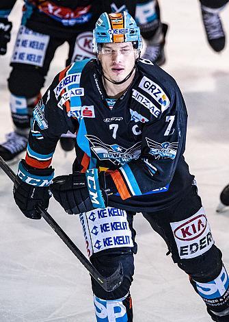 Im Bild: Brian Lebler (EHC Liwest Black Wings Linz),  Eishockey,  EHC Liwest Black Wings Linz vs Dornbirn Bulldogs