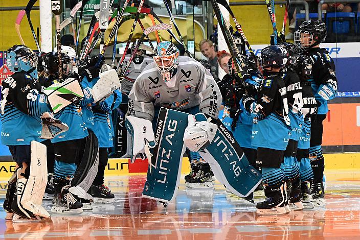 Tormann Dylan Wells (Steinbach Black Wings Linz) Start Eistraining, Linz AG Eisarena 