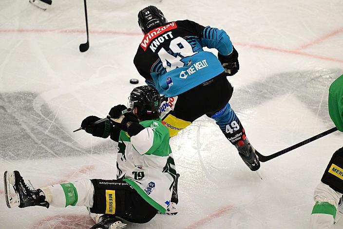 Graham Knott (Steinbach Black Wings Linz), Alex Petan (HK Olimpija Ljubljana), 22. Runde ICE, Steinbach Black Wings Linz vs HK Olimpija Ljubljana, Linz AG Eisarena 