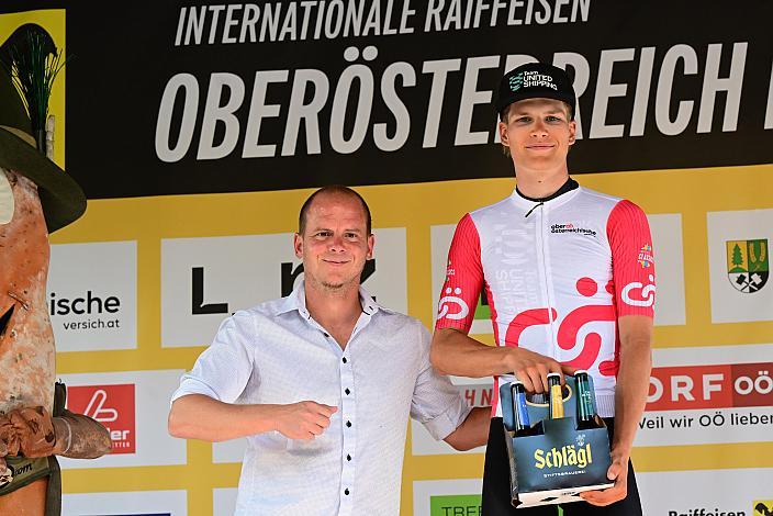 Im Nachwuchstrikot des Besten Nachwuchsfahrers, Balint Feldhofer (HUN, Team United Shipping) 2. Etappe Eferding - Ried im Innkreis, 15. Int. Raiffeisen OÖ-Radrundfahrt UCI Kat. 2.2