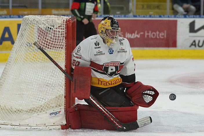 Tormann Alex Caffi (Bemer Pioneers Vorarlberg), Steinbach Black Wings Linz vs Bemer Pioneers Vorarlberg, Linz AG Eisarena 