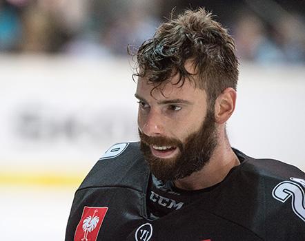 goalkeeper Michael Ouzas #29 of Black Wings Linz,  EHC Liwest Black Wings Linz vs SC Bern