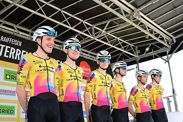 Emanuel Zangerle (AUT, Team Vorarlberg), Colin Chris Stüssi (SUI, Team Vorarlberg), Jannis Peter (GER, Team Vorarlberg) 2. Etappe Eferding - Ried im Innkreis, 15. Int. Raiffeisen OÖ-Radrundfahrt UCI Kat. 2.2