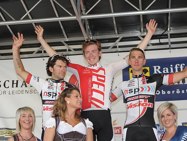 Der Etappensieger in Altheim, 1. SCHNAIDT Fabian, GER SCS Team Specialized Concept Store, 2. RADOCHLA Steffen, GER, NSP Team NSP - Ghost, 3. FIEDLER Jacob, GER, NSP Team NSP - Ghost, 2. Etappe, Wels -Altheim