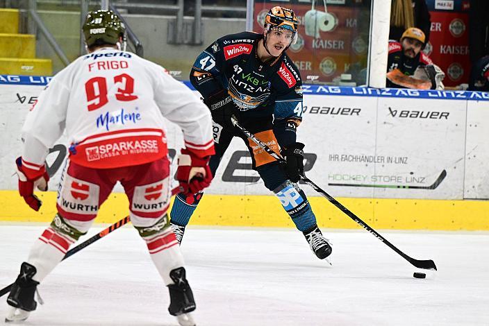 Logan Roe (Steinbach Black Wings Linz) Steinbach Black Wings Linz vs HCB Südtirol Alperia, ICE Eishockey Liga, Linz AG Eisarena