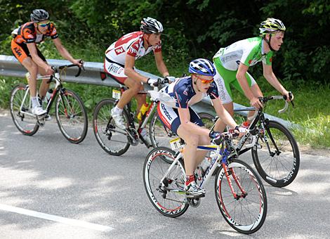 Vorne Dominik Hrinkow Team RV vor dem Arlberg Stephan Rabitsch Team Wels Gourmetfein und Matthias Krizek Team Tyrol