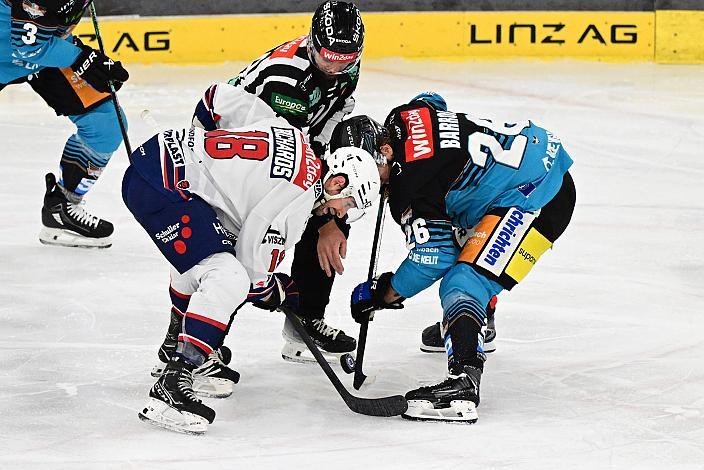 Justin Richards (Hydro Fehervar AV 19), Travis Barron (Steinbach Black Wings Linz), 34. Runde ICE, Steinbach Black Wings Linz vs Hydro Fehervar AV 19, Linz AG Eisarena 