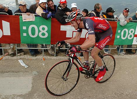 Juergen van den Broeck, Belgien, Team Silence Lotto in der Schlussrampe am Kronplatz.