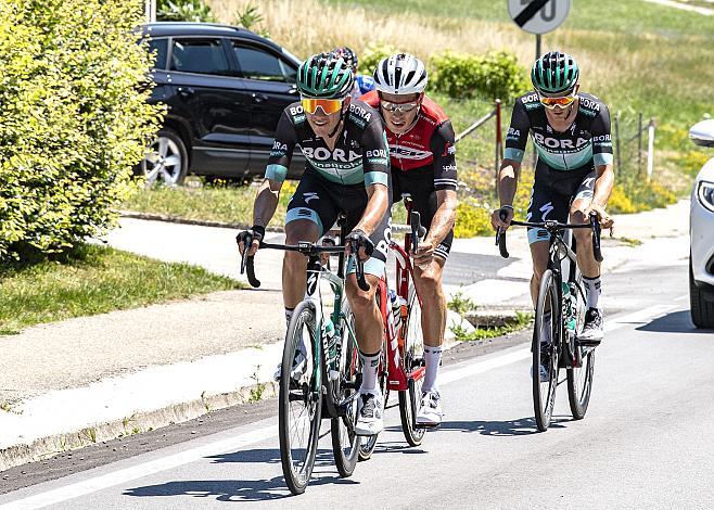 Gregor MÃ¼hlberger (AUT, Bora - Hansgrohe). Michael Gogl (AUT, Trek - Segafredo), Patrick Konrad (AUT, Bora - Hansgrohe)