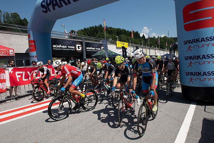 Moran Vermeulen (AUT, Team Felbermayr Simplon Wels) im Trikot des Gesamtführenden der Radliga  MYGYM Master Race am Salzburg Ring, ÖRV RadLiga, Radsport, Radliga, ÖRV, Herren Elite,