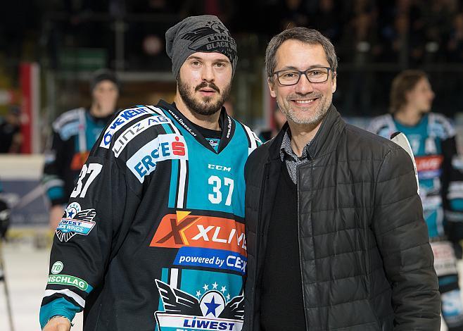 Spieler des Abends Andreas Kristler (EHC Liwest Black Wings Linz) EHC Liwest Black Wings Linz vs EC Red Bull  Salzburg 4. Semifinale