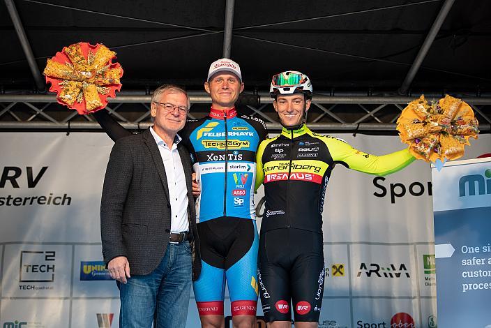Sieger Moran Vermeulen (AUT, Team Felbermayr Simplon Wels), 3. Platz Daniel Gahnal (AUT, Team Vorarlberg)   Mühlviertler Hügelwelt Classic, 1. Kriterium in Königswiesen, Radsport, Kriterium