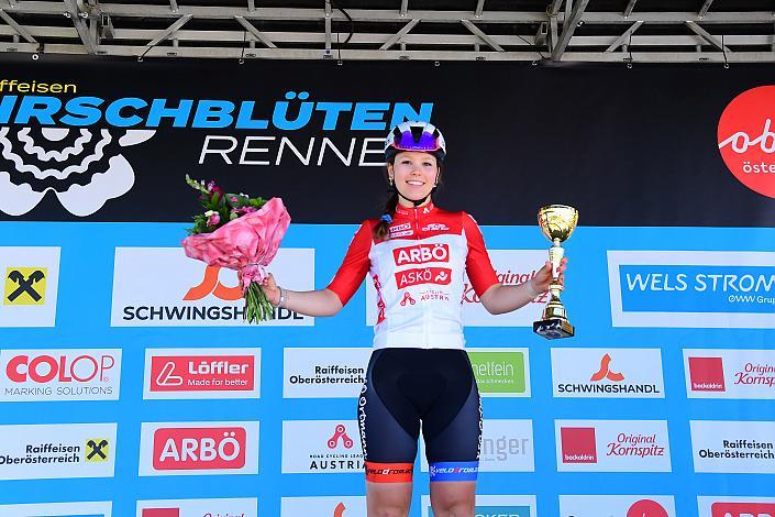 Beste Juniorin Isabell Schebesta (AUT, ARBÖ Sparkasse Pernitz) Damen Elite, U23, Road Cycling League Austria, 64. Raika Kirschbluetenrennen, Wels, Oberösterreich