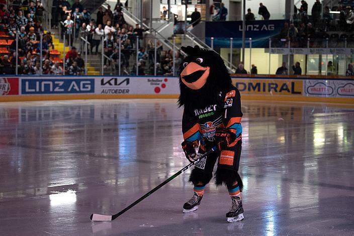 Das Steinbach Blackwings Linz Maskottchen Gonzo Junior, Steinbach Black Wings Linz vs HK SZ OLIMPIJA, bet-at-home ICE Hockey League