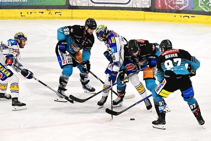 Paul Sintschnig  (EC iDM Wärmepumpen VSV), Luka Maver (Steinbach Black Wings Linz), Ryan MacKinnon (Steinbach Black Wings Linz), 5. Runde ICE, Steinbach Black Wings Linz vs EC VSV , Linz AG Eisarena 