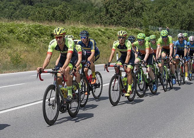 Jannik Steimle (GER, Team Vorarlberg Santic) im roten Trikot des GesamtfÃ¼hrenden