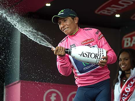Nairo Quintana, COL (#121, Movistar Team) in Rosa