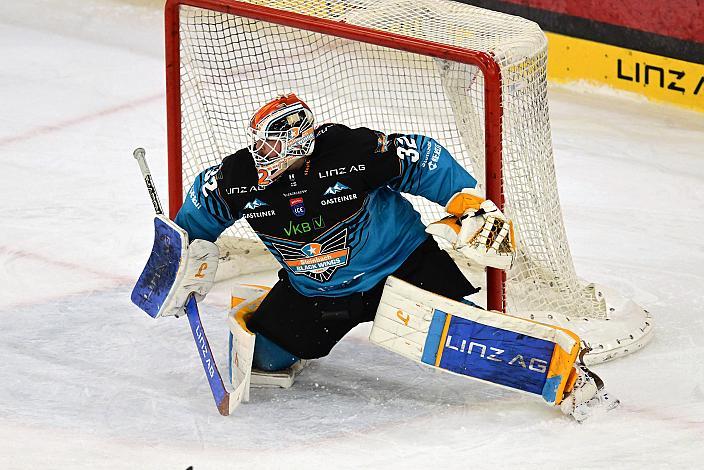Tormann Rasmus Tirronen (Steinbach Black Wings Linz) 41. Runde ICE, Steinbach Black Wings Linz vs EC KAC, Linz AG Eisarena 