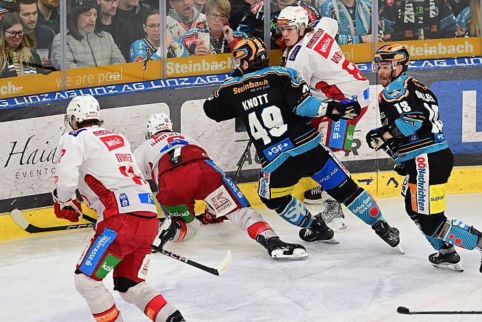 Graham Knott (Steinbach Black Wings Linz), Finn van Ee (EC KAC) Semifinale 2, Win2Day ICE Hockey League, 2. Semifinale, Steinbach Black Wings Linz vs EC KAC,  Linz AG Eisarena 