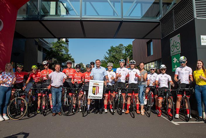 Start zur 46. Int. Keine Sorgen,  Junioren Rundfahrt UCI Kat. MJ 2.1, 1. Etappe Haid/Ansfelden - Marchtrenk