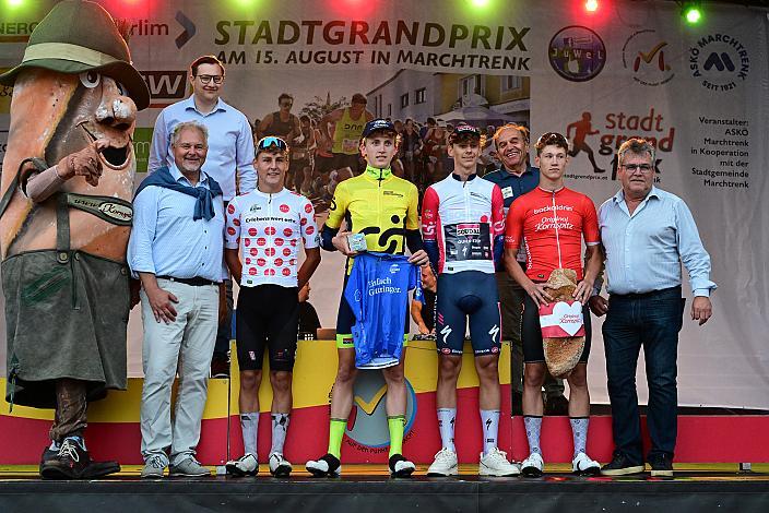 Im Gelben Trikot Sieger 1. Etappe Jasper Verbrugge (BEL, Acrog-Tormans), 50. OÖ Junioren Rundfahrt, 1. Etappe Marchtrenk - Marchtrenk
