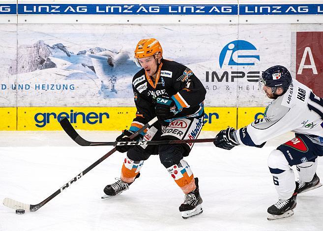 Alexander Lahoda (Steinbach Black Wings 1992), Janos Hari (Hydro Fehervar AV 19)Black Wings Linz vs Hydro Fehervar AV 19,  Eishockey, Bet at Home ICE Hockey League