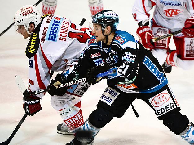 Philipp Lukas, Linz und David Schuller, KAC, EHC Liwest Black Wings Linz vs EC KAC