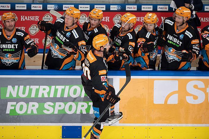 Will Pelletier (Steinbach Black Wings Linz) feiert das 1 zu 0 Steinbach Black Wings Linz vs HK SZ OLIMPIJA, bet-at-home ICE Hockey League