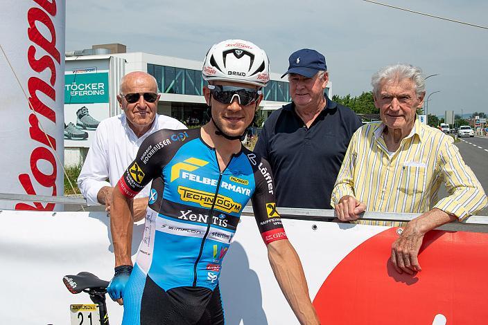 Riccardo Zoidl (AUT, Team Felbermayr Simplon Wels), Hans Wiesinger, Rudi und Ludwig Kretz, 2. Etappe Eferding - Oberneukirchen, Int. Raiffeisen Oberösterreich Rundfahrt UCI Kat. 2.2