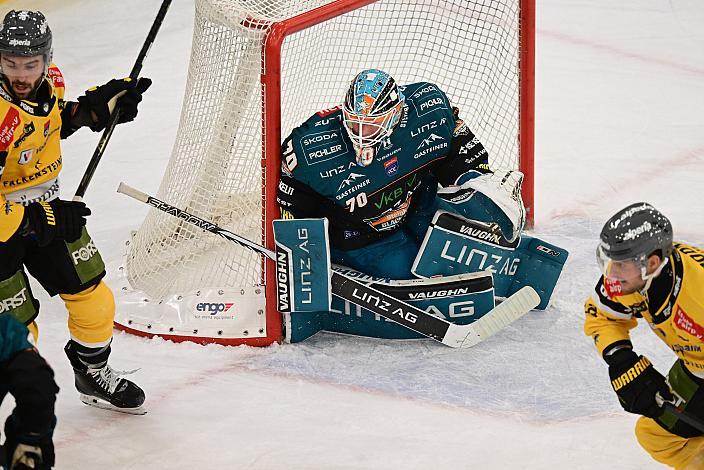 Tormann Dylan Wells (Steinbach Black Wings Linz) 9. Runde ICE, Steinbach Black Wings Linz vs HC Falkensteiner Pustertal, Linz AG Eisarena 