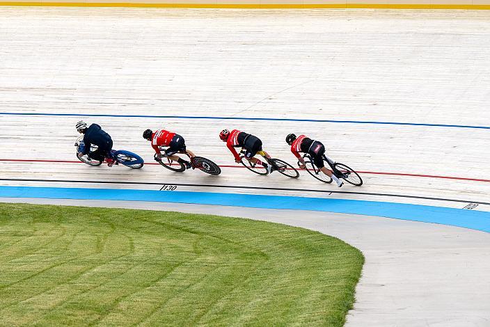 Dernytraining mit Andreas Graf (ÖRV Assistenttrainer Bahnkader), Cian Hampton (AUT, Junior Cycling Team Graz ARBÖ) , Tim Wafler (AUT, Tirol Cycling Team), Felix Ritzinger (AUT, WSA KTM Graz pb Leomo), Stefan Kovar (AUT, Tirol KTM Cycling Team), Maximilian Schmidbauer (AUT, WSA KTM Graz), Radtraining ÖRV Bahnkader, Radbahn Hello Yellow by Schachermayer 