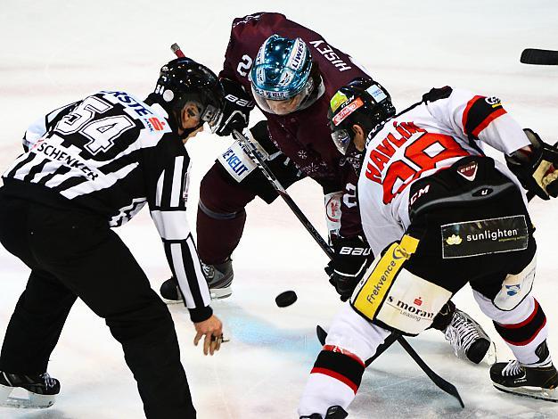 Hudson Hisey, Linz und Adam Havlik, Znaim, EHC Liwest Black Wings Linz vs HC Orli Znojmo