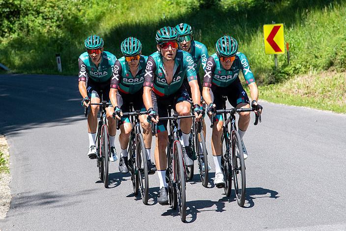 v.l. Patrick Gamper (AUT, Bora - Hansgrohe), Felix Grossschartner (AUT, Bora - Hansgrohe), Lukas Pöstlberger (AUT, Bora - Hansgrohe), Marco Haller (AUT, Bora - Hansgrohe), Patrick Konrad (AUT, Bora - Hansgrohe),  Herren Elite, U23, Österreichische Meisterschaft Strasse, ÖSTM Gratwein-Straßengel
